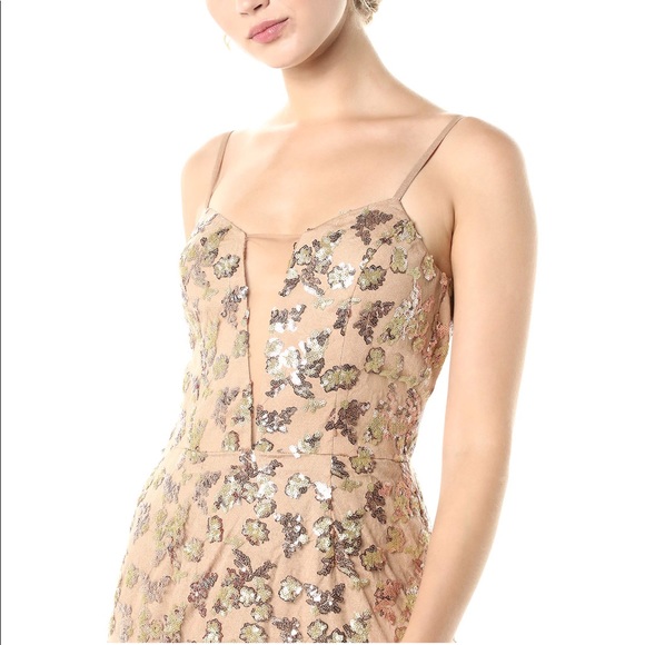 DRESS THE POPULATION Gold Mermaid Gown - Picture 5 of 7